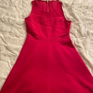 Hot pink dress with mesh dress